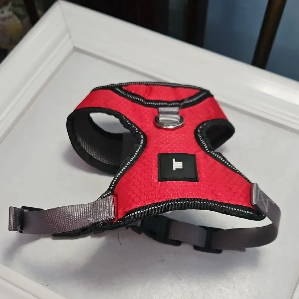 London Fog Red Dog Harness with Black Trim Size Medium